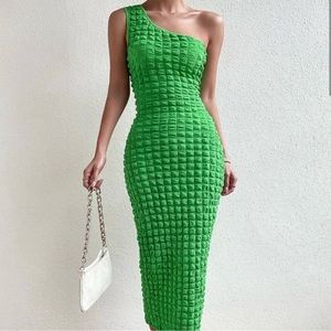 One Shoulder Bodycon Dress green vacay beach cruise